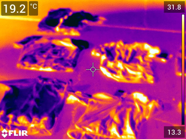 Thermal image of jerseys