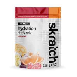 Skratch Labs Sport Hydration Drink Mix Fruit Punch 20-Serving Bag drive side